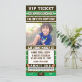 FOOTBALL Green & Brown PHOTO TICKET Invitation (Debout devant)