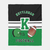 Football 🏈 Green Sport Letter Fleece Deken (Voorkant)