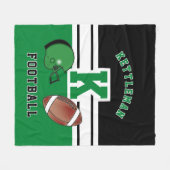 Football 🏈 Green Sport Letter Fleece Deken (Voorkant (Horizontaal))