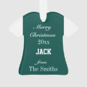 Football Green & White Jersey Ornament (achterkant)