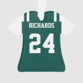Football Green & White Jersey Ornament (voorkant)
