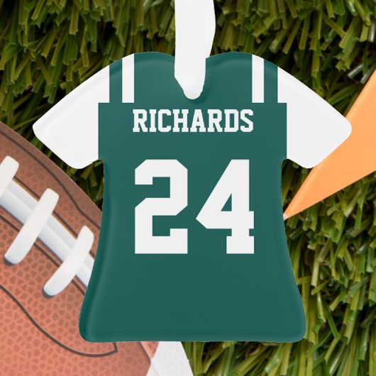 Football Green & White Jersey Ornement