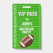 Football Grid Bachelor Party Badge VIP (Back)