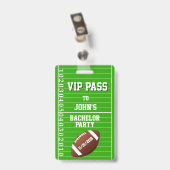 Football Grid Bachelor Party Badge VIP (Back with Clip)