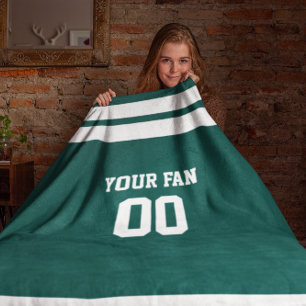 Football Groen & Wit Gepersonaliseerd Fleece Deken