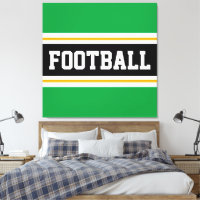 FOOTBALL Groen Zwart Wit Geel Sportieve Strepen