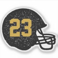 Football helm gepersonaliseerd nummer zwart en gou