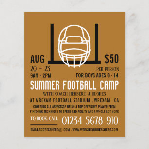 Football Helm & Goal, Football Camp Adverteren Flyer