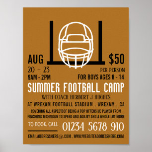 Football Helm & Goal, Football Camp Adverteren Poster