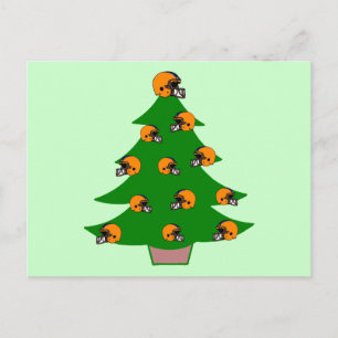 Football Helm Kerstboom Feestdagenkaart