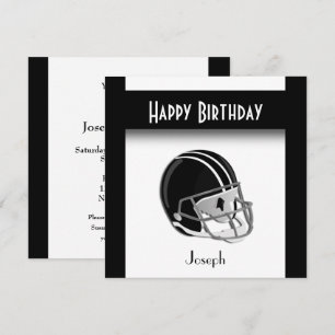 Football Helmet Birthday Party Invitation Kaart