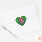 Football in kerstmis: groen hart sticker (Envelop)