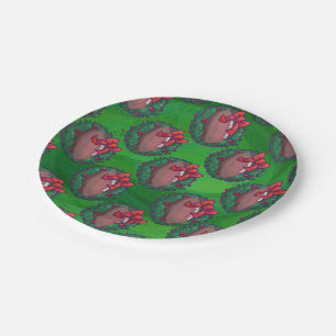 Football in kerstmis: groen papieren bordje