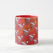 Football in Santa Hat op rood Mok (Midden)