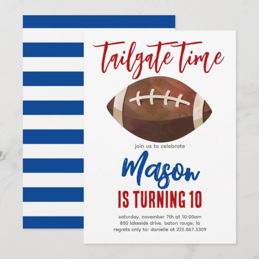 Football Invitation (Devant / Derrière)