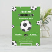 Football Invitation Anniversaire Vert Et Noir Mode (Debout devant)