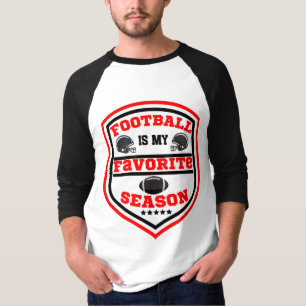 Football is mijn favoriete seizoen Logo Red Black T-shirt