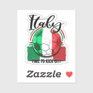 Football Italië Vlag, Italiaans Calcio Sticker