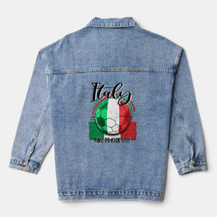 Football Italië Vlaggeneuro, Italiaans kampioensch Denim Jacket