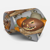 Football Jack-O-Lantern Halloween Stropdas (Opgerold)