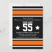 Football Jersey Black|Orange Party Invitation (Devant)
