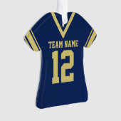 Football Jersey Blauw Goud Uniform Ornament (voorkant)