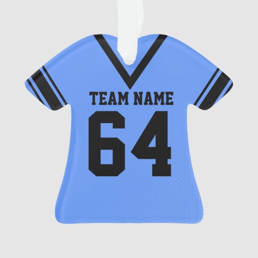 Football Jersey blauw zwart uniform Ornament (voorkant)