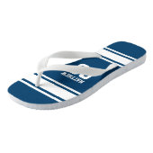 Football Jersey Blue|Wit Gepersonaliseerd Teenslippers (Schuin)