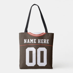 Football Jersey, bruin, naam & nummer Sjabloon Draagtas