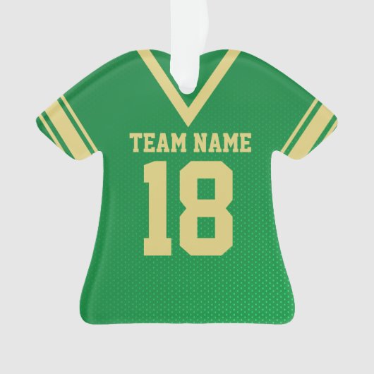 Football Jersey Green Gold Uniform Ornament (voorkant)
