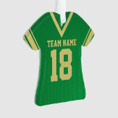 Football Jersey Green Gold Uniform Ornament (voorkant)