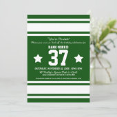 Football Jersey Green|White Party Invitations (Debout devant)