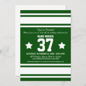 Football Jersey Green|White Party Invitations (Devant / Derrière)