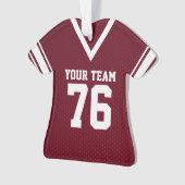 Football Jersey Maroon en wit Ornament (voorkant)