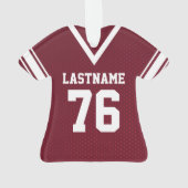 Football Jersey Maroon en wit Ornament (achterkant)