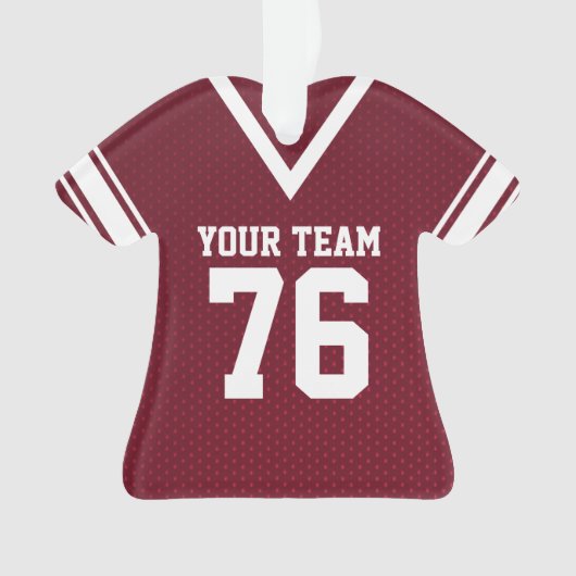 Football Jersey Maroon en wit Ornament (voorkant)
