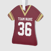 Football Jersey Maroon Uniform met nummer Ornament (voorkant)