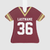 Football Jersey Maroon Uniform met nummer Ornament (achterkant)