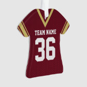Football Jersey Maroon Uniform met nummer Ornament (voorkant)