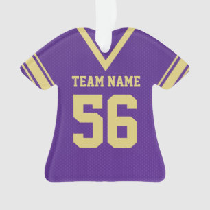 Football Jersey Paarse Gouden Uniform met Foto Ornament