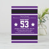 Football Jersey Purple|Black Party Invitations (Debout devant)