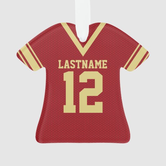 Football Jersey Red Gold Uniform Ornament (achterkant)