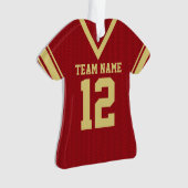 Football Jersey Red Gold Uniform Ornament (voorkant)