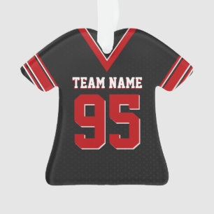 Football Jersey Rood en Zwart Uniform met Nummer Ornament