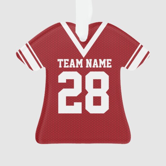 Football Jersey rood uniform Ornament (voorkant)