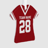 Football Jersey rood uniform Ornament (voorkant)