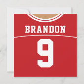 Football Jersey Thleot Party Invite Sjabloon, LAX Kaart (Achterkant)