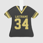 Football Jersey zwart uniform Ornament (achterkant)
