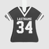 Football Jersey zwart uniform Ornament (achterkant)