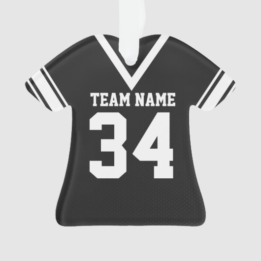 Football Jersey zwart uniform Ornament (voorkant)